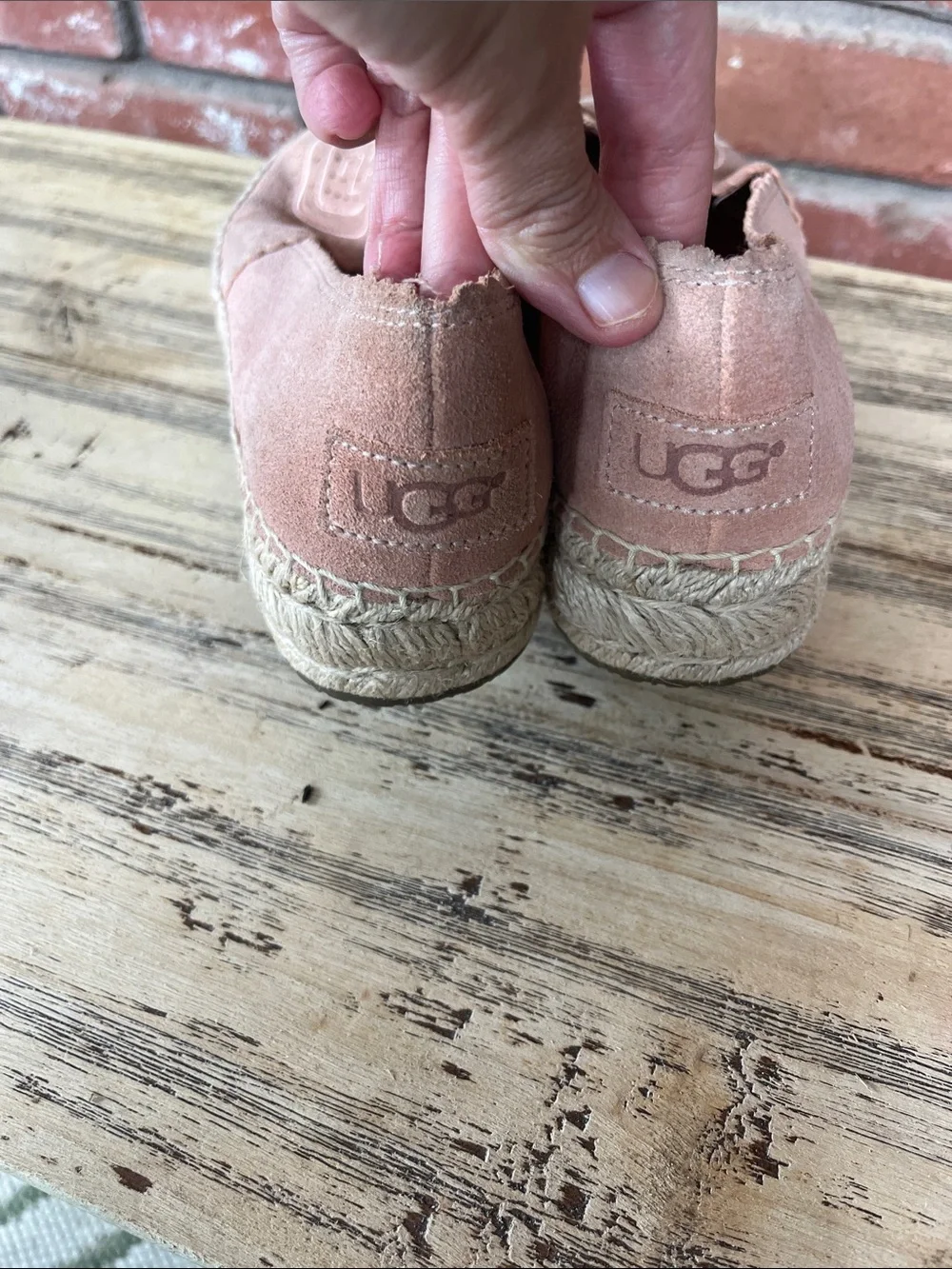 UGG Blush Pink Suede Espadrille Flats